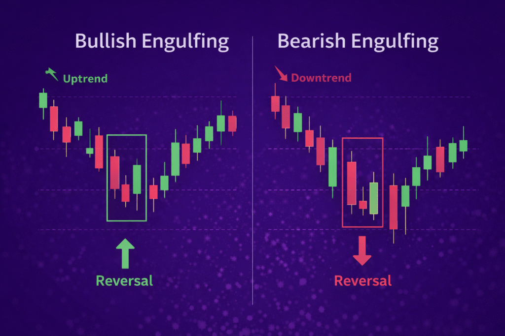 bullish and bearish engulfing candlestick patterns 