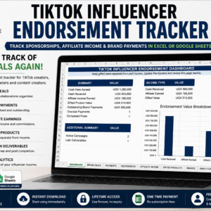 TikTok Influencer Tracker SpreadsheetTikTok Influencer Tracker Spreadsheet